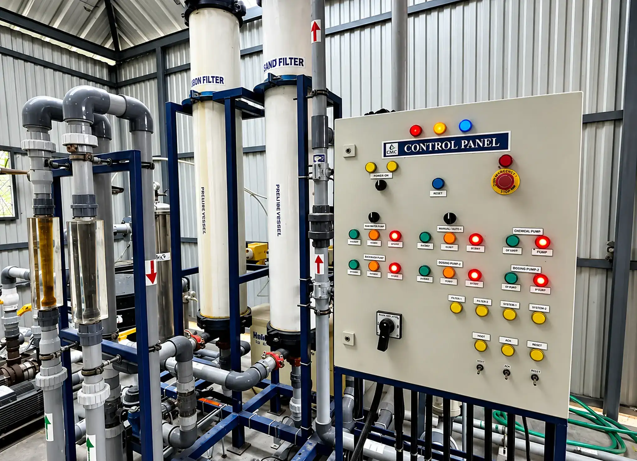 Industrial water filtration and control equipment